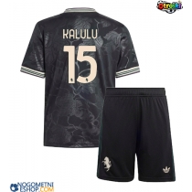 Otroški Nogometni dresi Juventus Pierre Kalulu #15 Tretji 2025-26 Kratek Rokav (+ Kratke hlače)